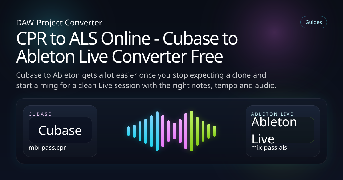 CPR to ALS Online - Cubase to Ableton Live Converter Free