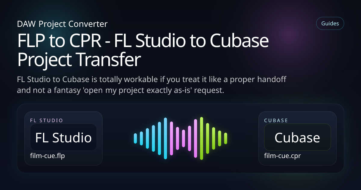 FLP to CPR - FL Studio to Cubase Project Transfer