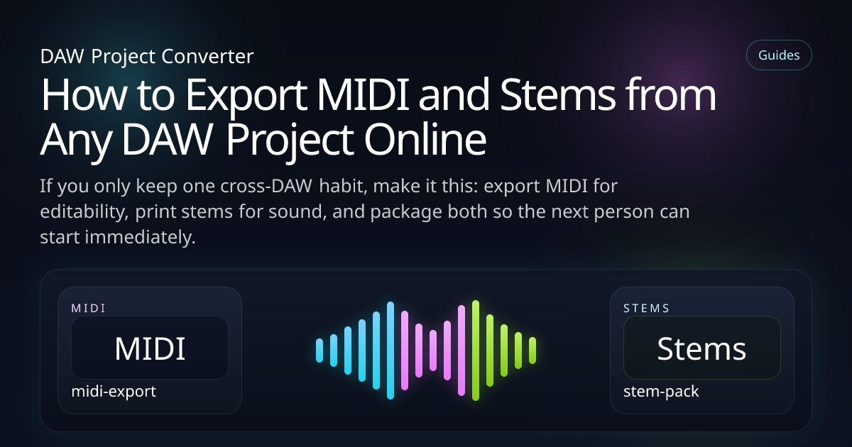 How to Export MIDI and Stems from Any DAW Project Online